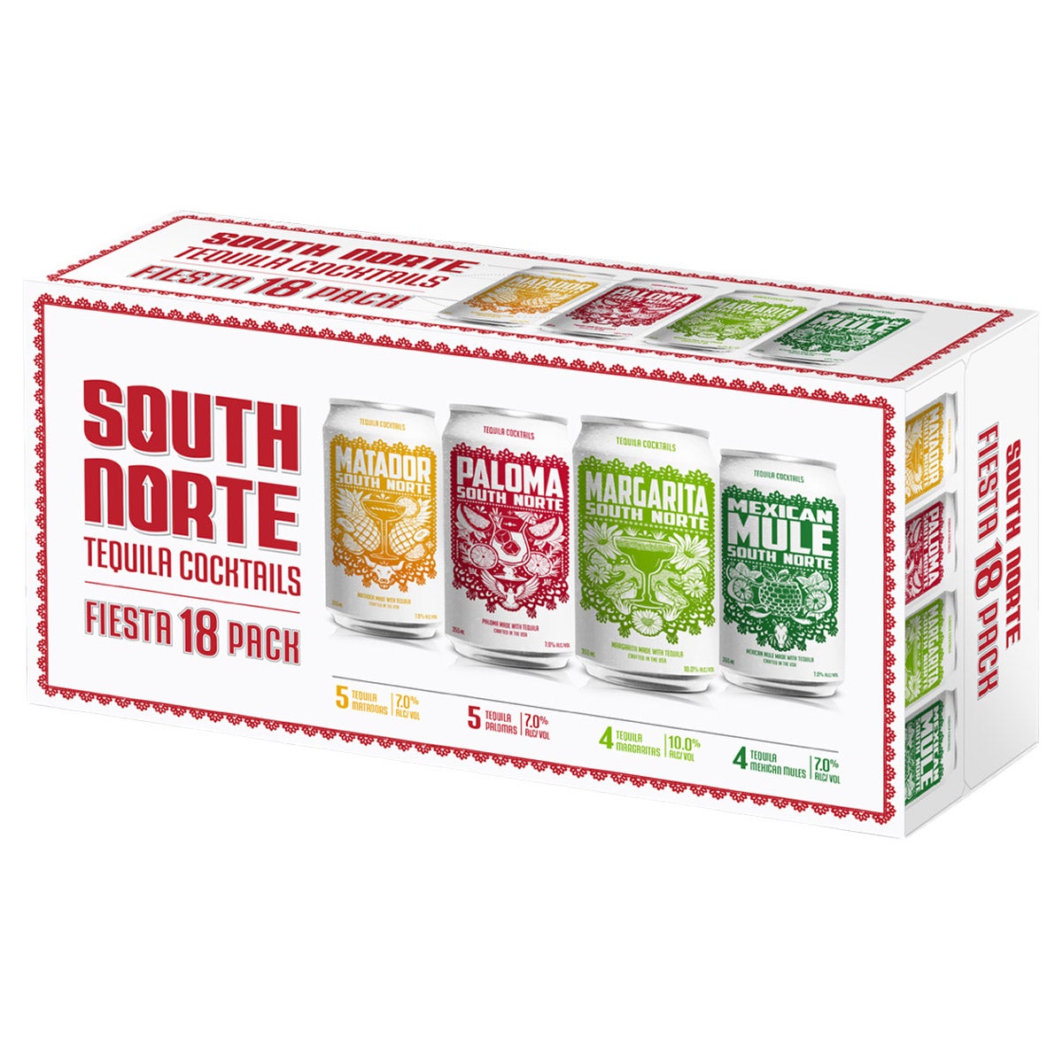 South Norte Tequila RTD Cocktails Variety Pack, 18-Pack/12 oz Cans