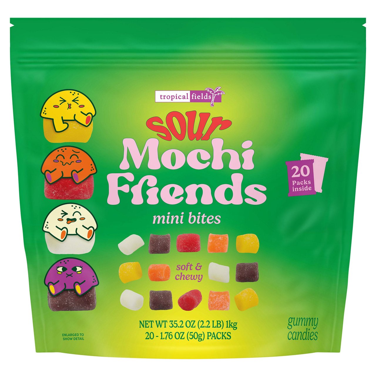 Tropical Fields Sour Mochi Bites 20/1.76oz (2.2lbs) - Image 1