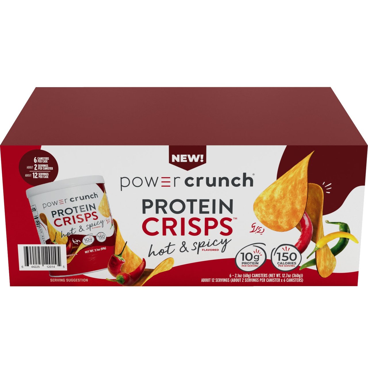 Power Crunch Protein Crisps Hot & Spicy, 6-Pack (2 oz each) - Image 1