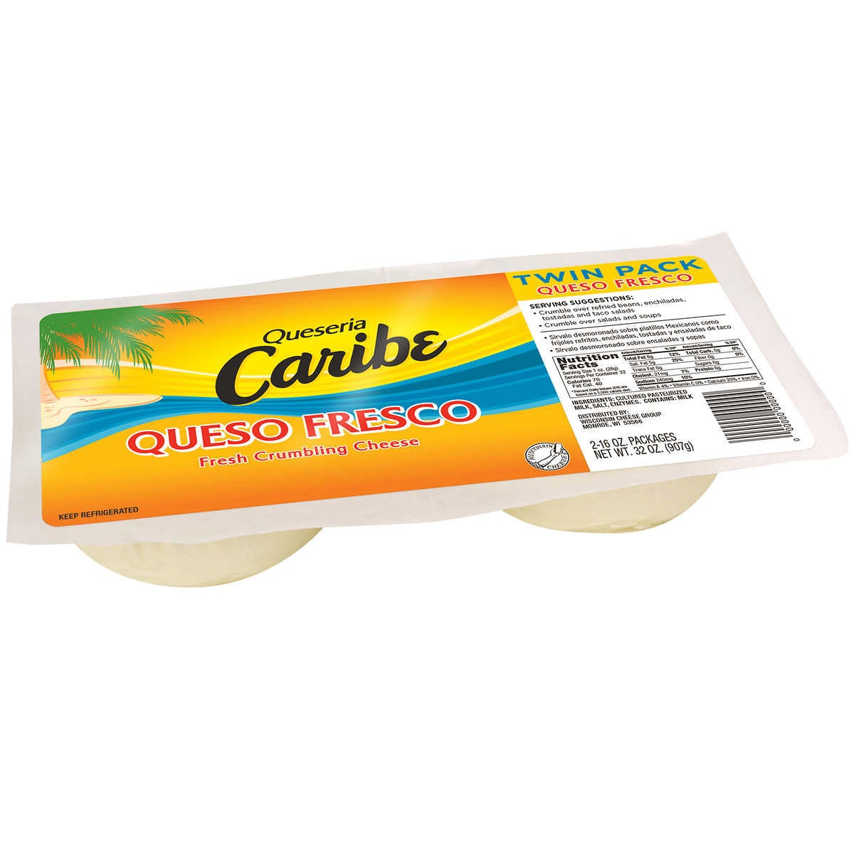 Caribe Queso Fresco, 2/16 oz. (2 lbs)