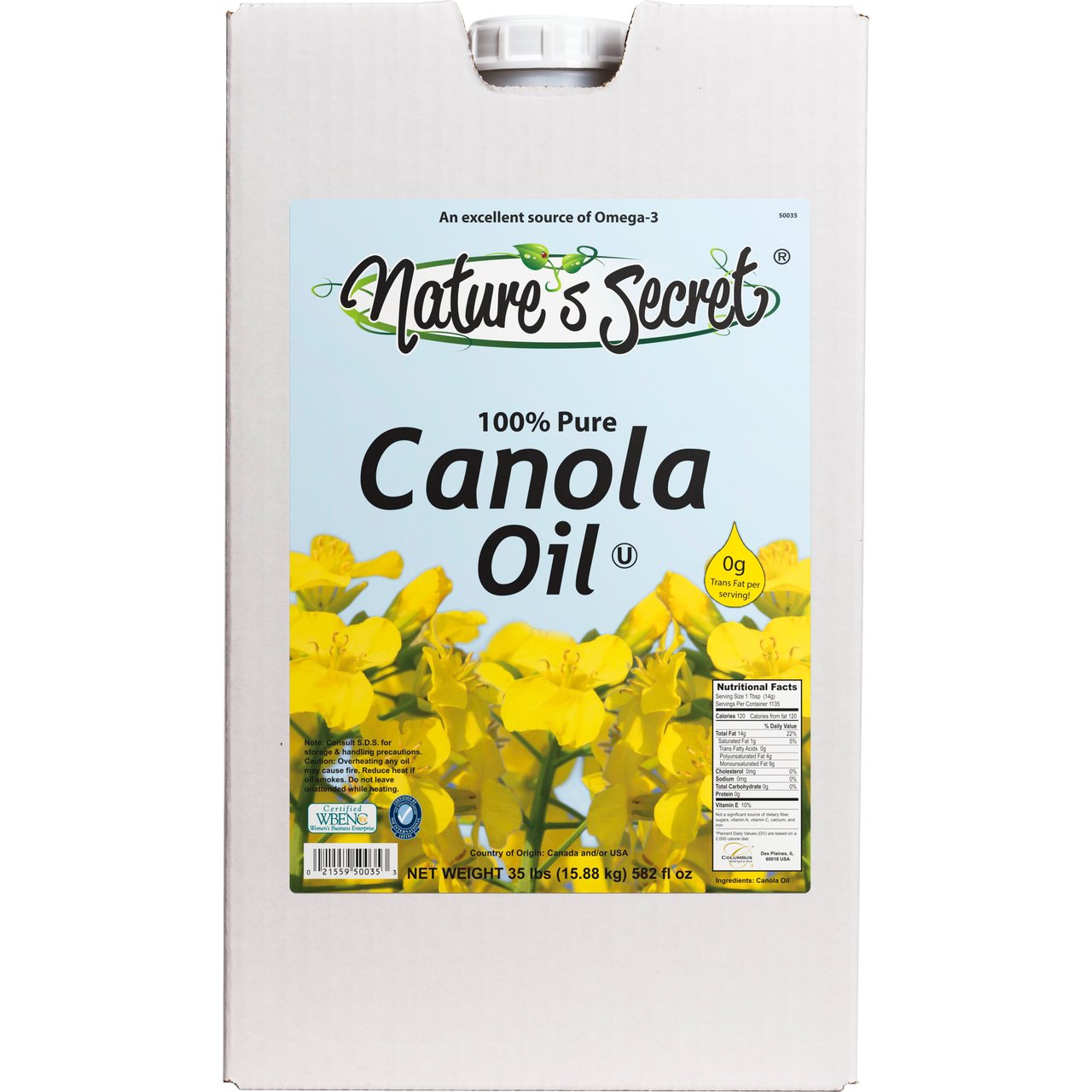 Nature's Secret Canola Oil 35 lb - Image 1