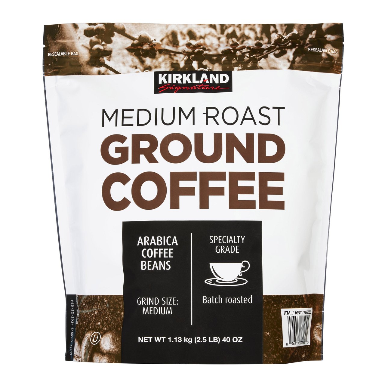 Kirkland Signature Medium Roast Coffee 40 oz (2.5 lbs) - Image 1