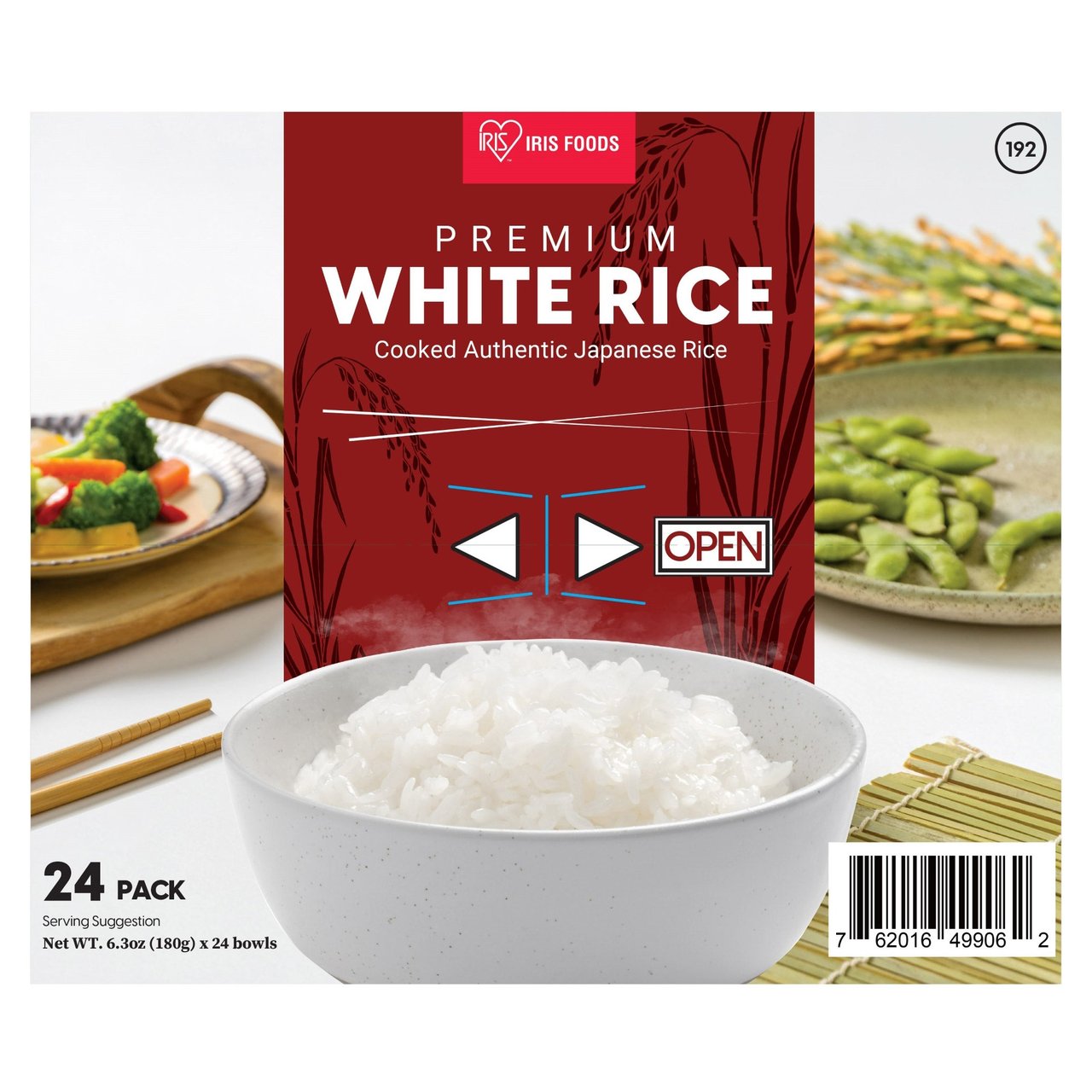 IRIS Japanese White Rice, 24 Bowls, 6.3 oz Each - Image 1