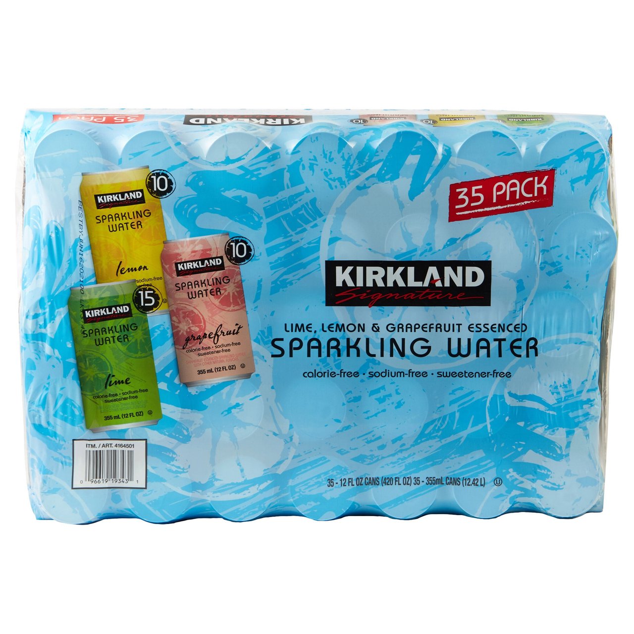 Kirkland Signature Sparkling Water 35 Pack, 12 Ounces Each - Image 1