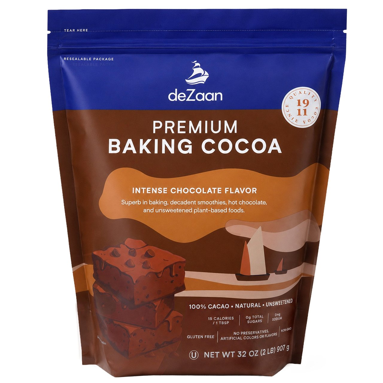 DEZAAN BAKING COCOA 2 LBS - Image 1