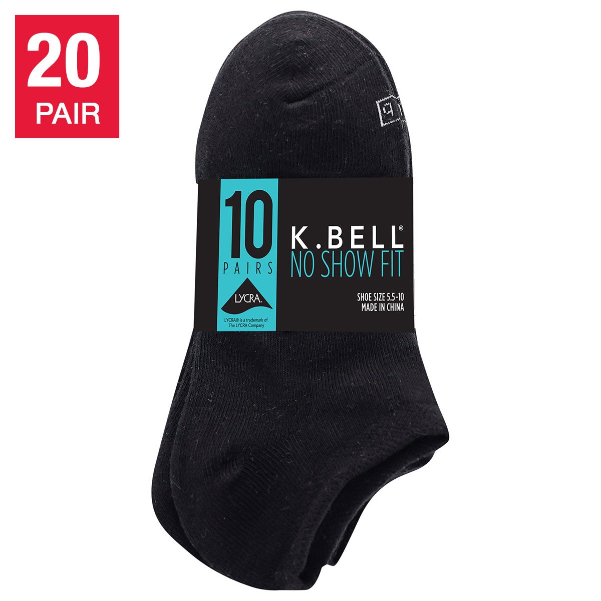K Bell Women's No Show Socks, 10 Pair - Image 1