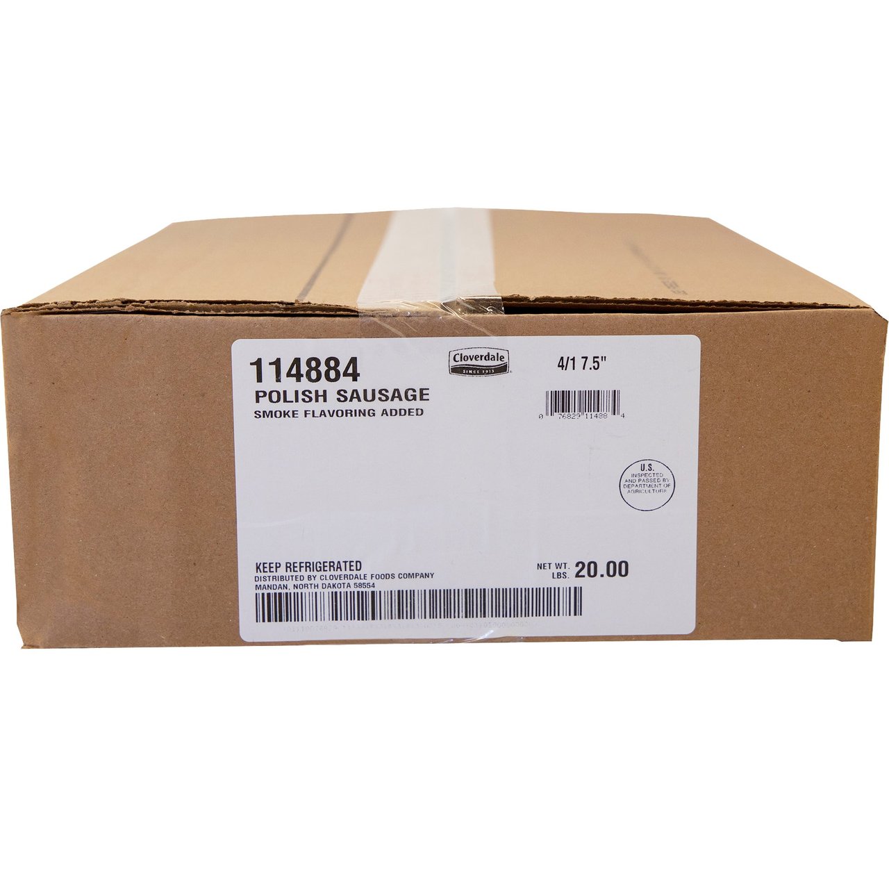 Cloverdale Meats Hickory Slow-Smoked Polish Sausage, 4:1, 5 lbs - Image 1