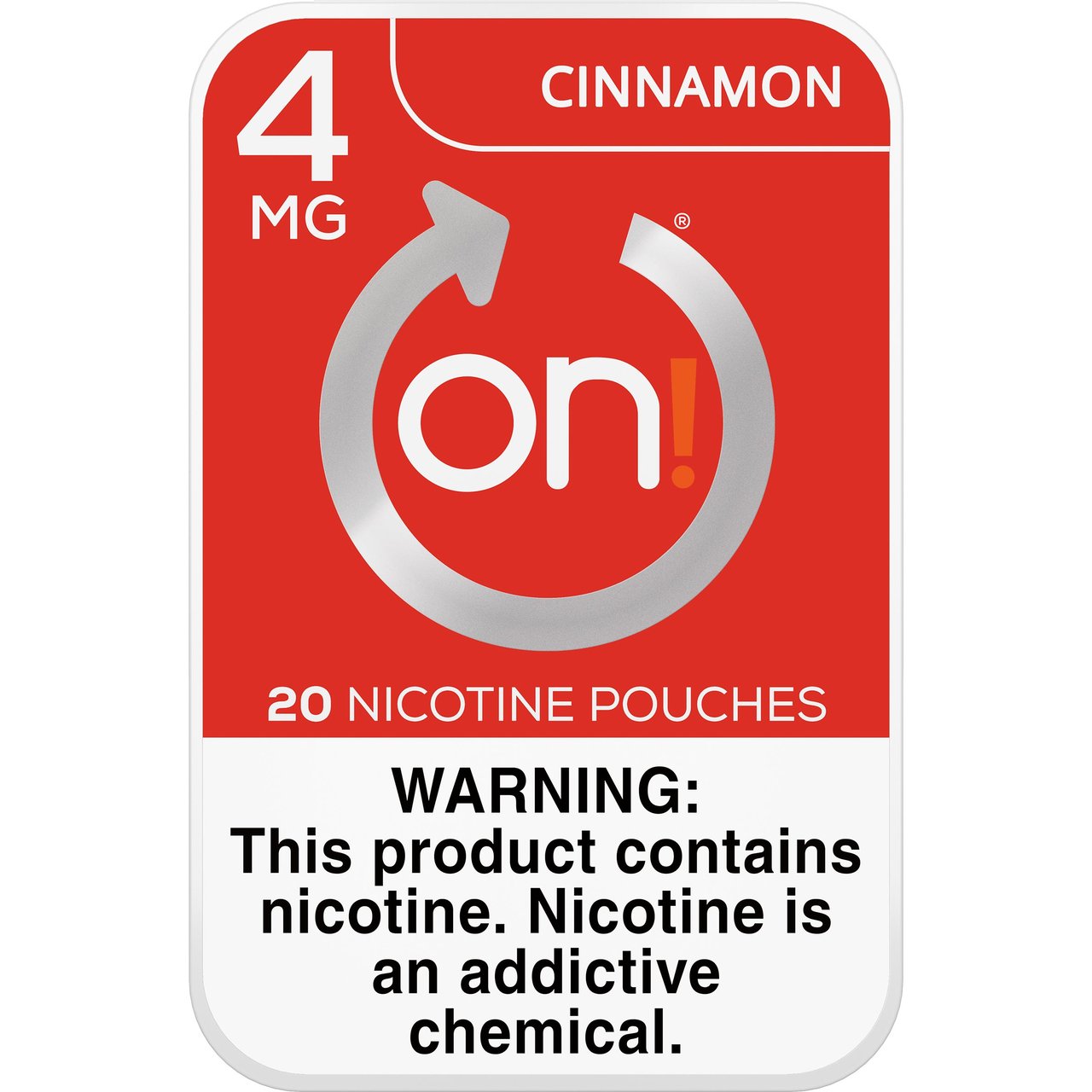 On! Cinnamon 4mg Nicotine Pouches, 5 Cans - Image 1