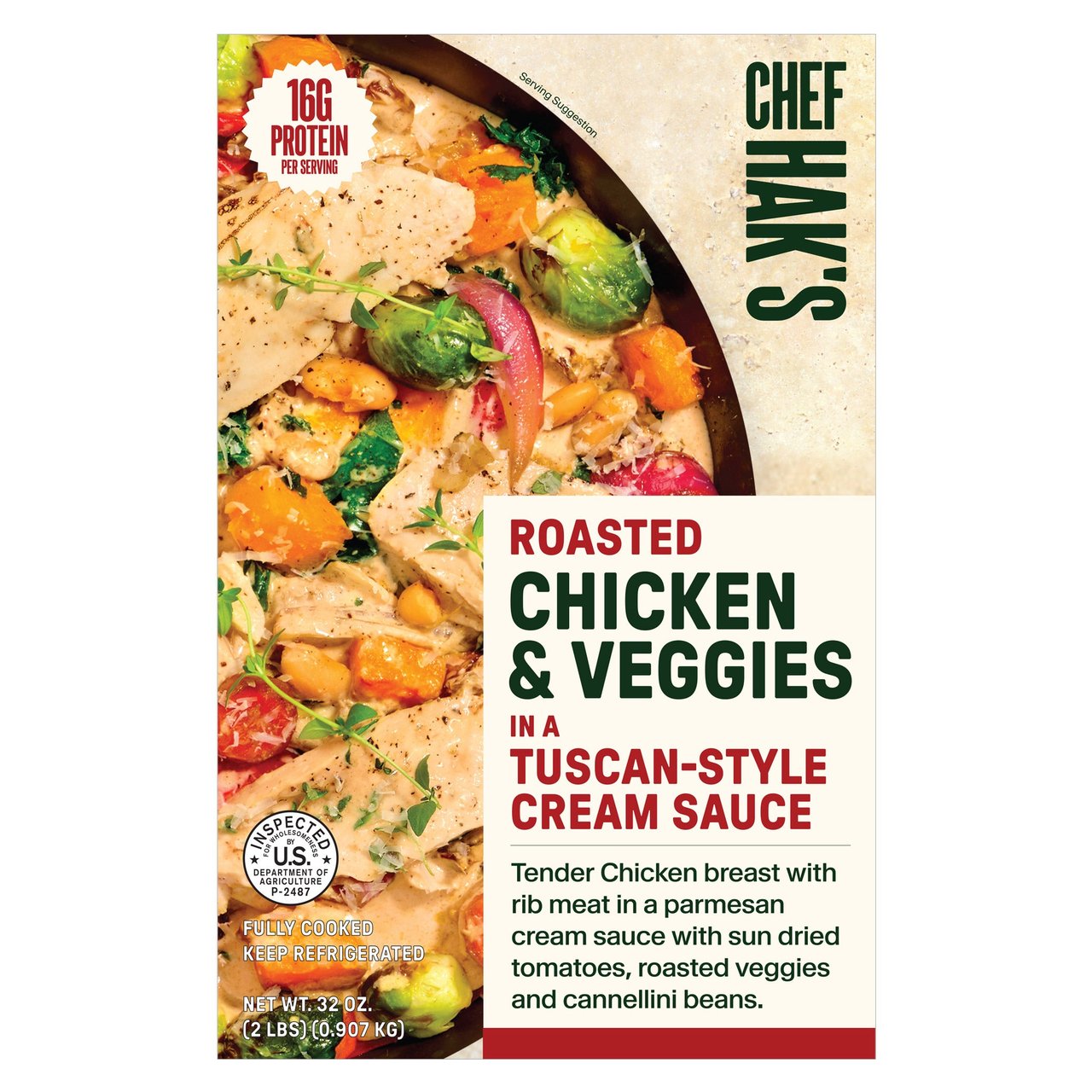 Chef Hak's Chicken & Veggies with Parmesan Sauce 32 oz - Image 1