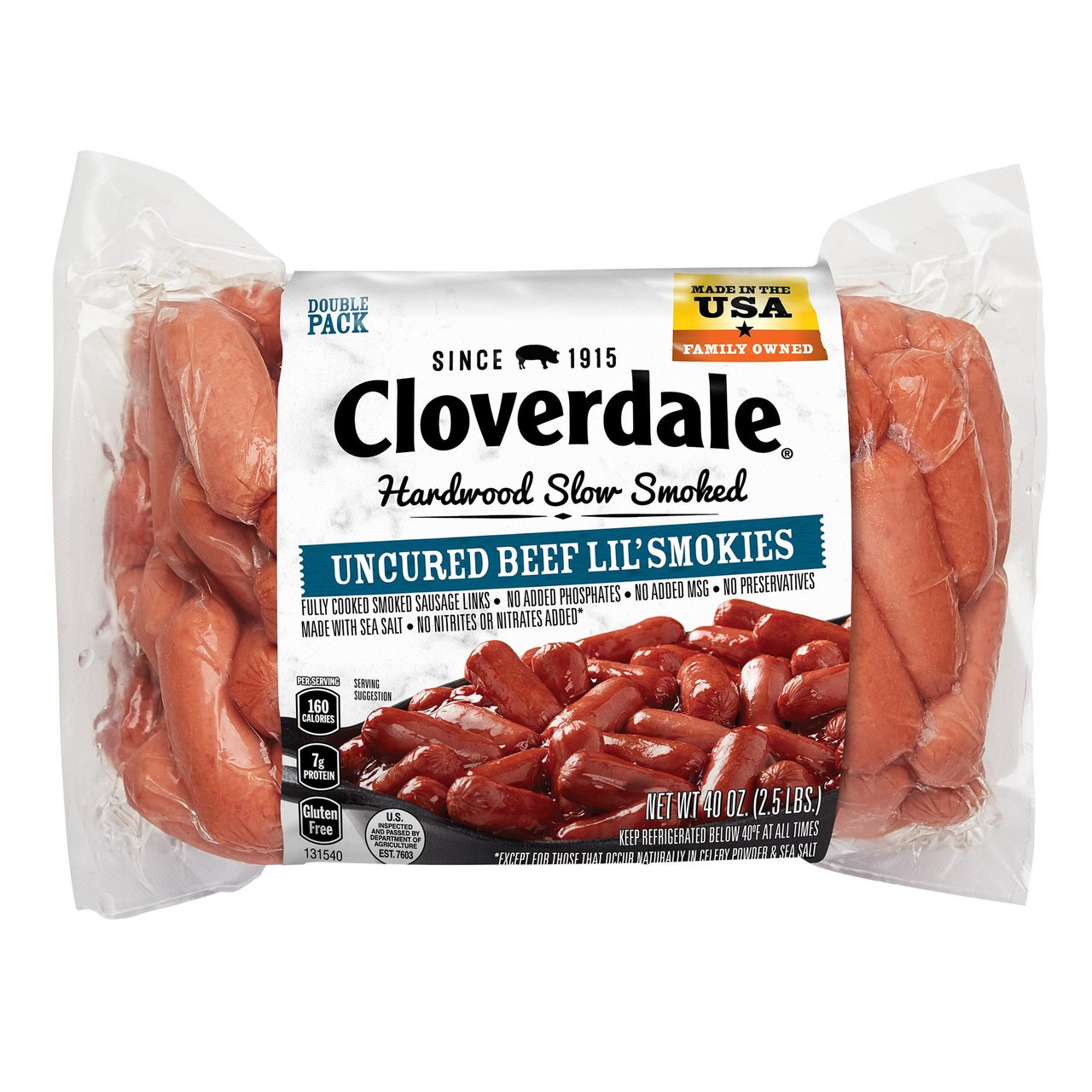 Cloverdale Uncured Beef Lil' Smokies, 2-Pack (1.25 lb each) - Image 1
