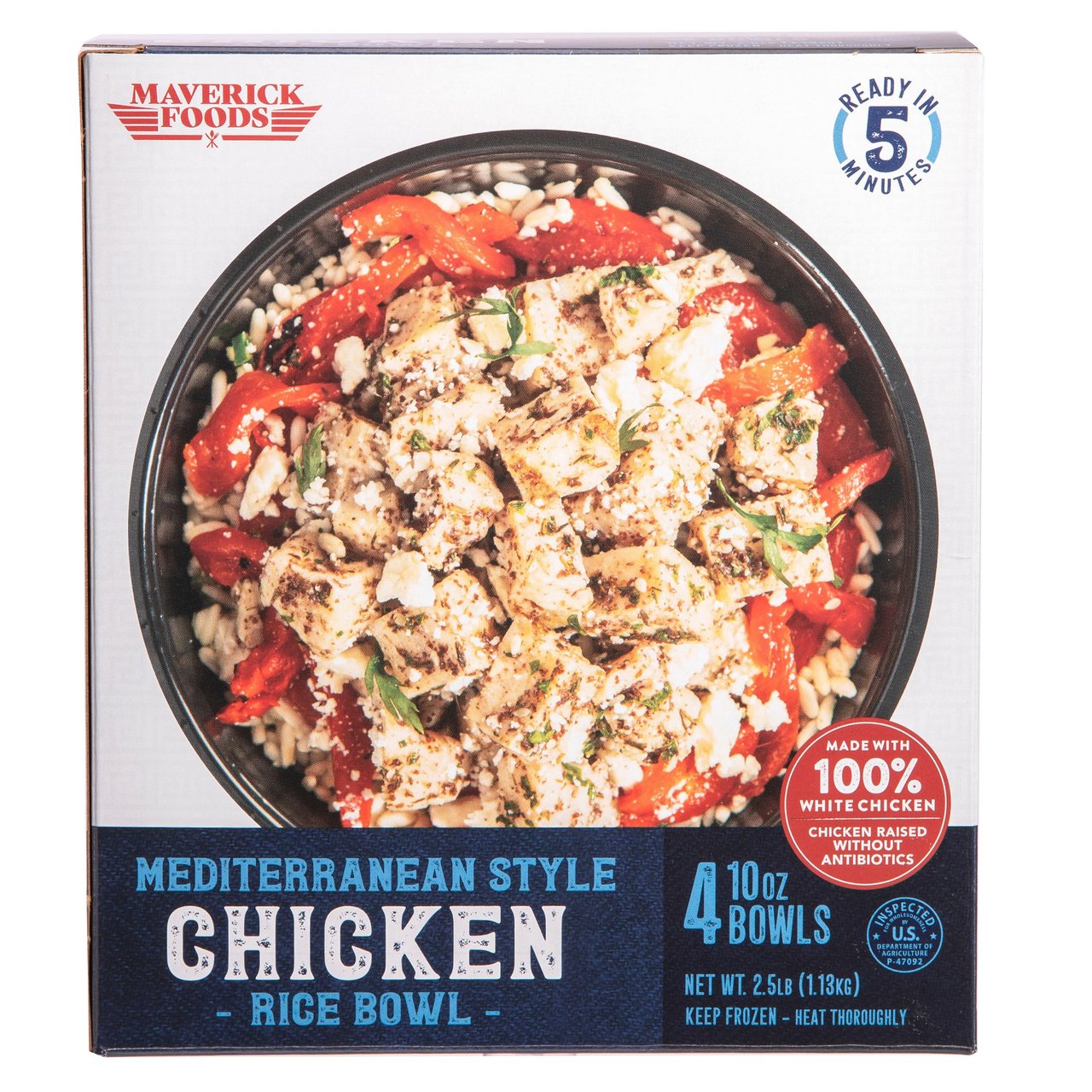 Maverick Foods Mediterranean Style Chicken Rice Bowl, 4 / 10 Ounce Bowls - Image 1
