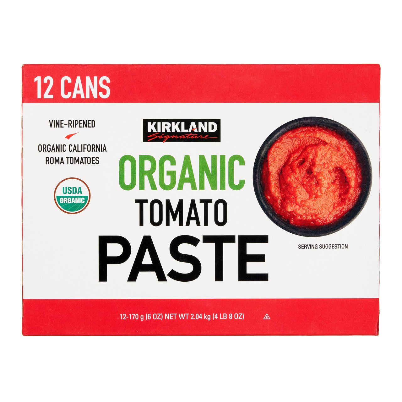 Kirkland Signature Organic Tomato Paste 12/6 oz (4.5 lbs) - Image 1