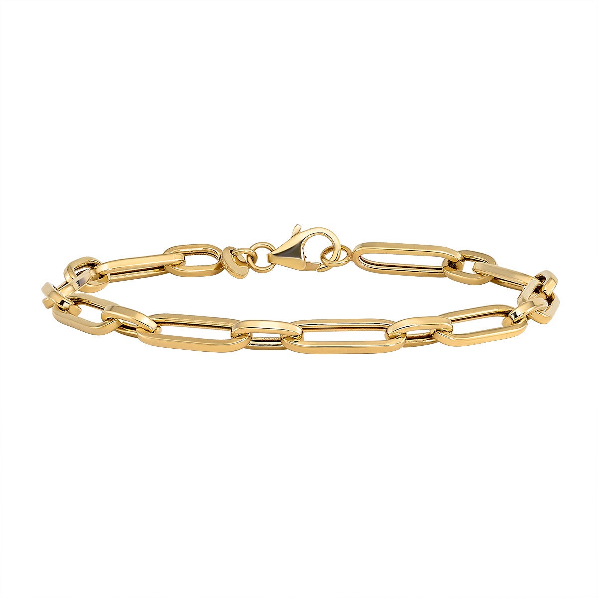 14kt Yellow Gold Paperclip Bracelet Made in Italy - Image 1