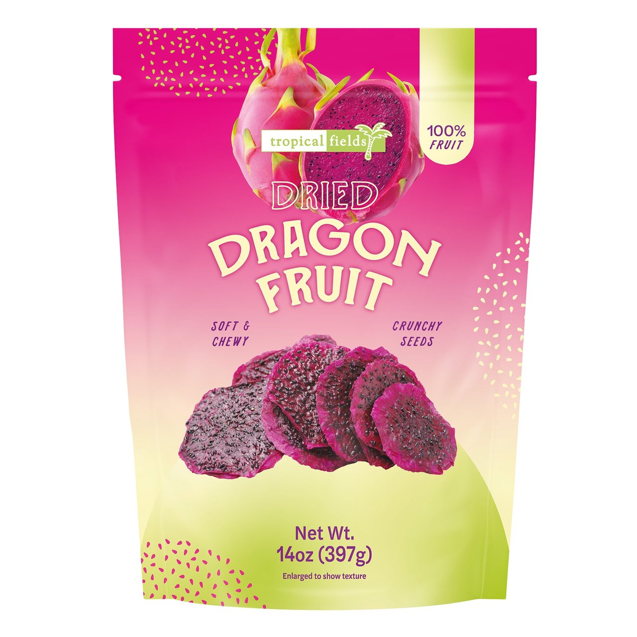Tropical Fields Dried Dragon Fruit 14 oz - Image 1
