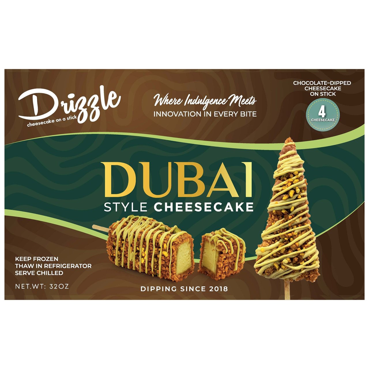 Drizzle Dubai Style Cheesecake, 4/8 oz - Image 1
