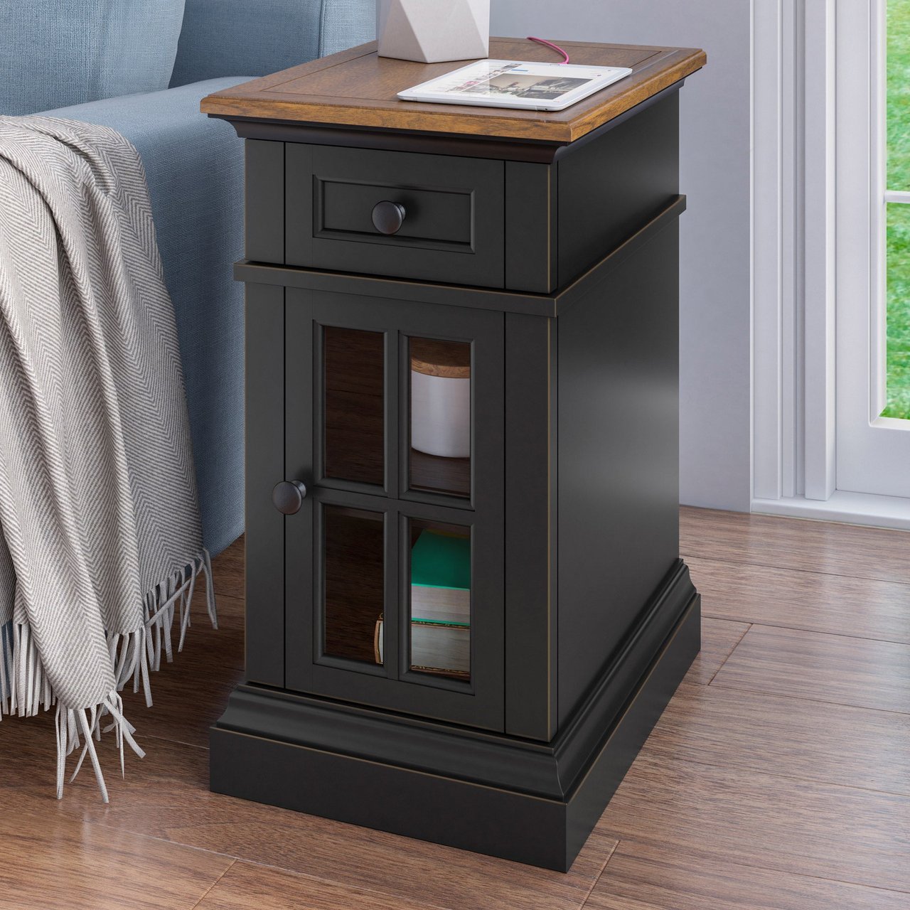 Tresanti Nathaniel Chairside Table with Power - Image 1
