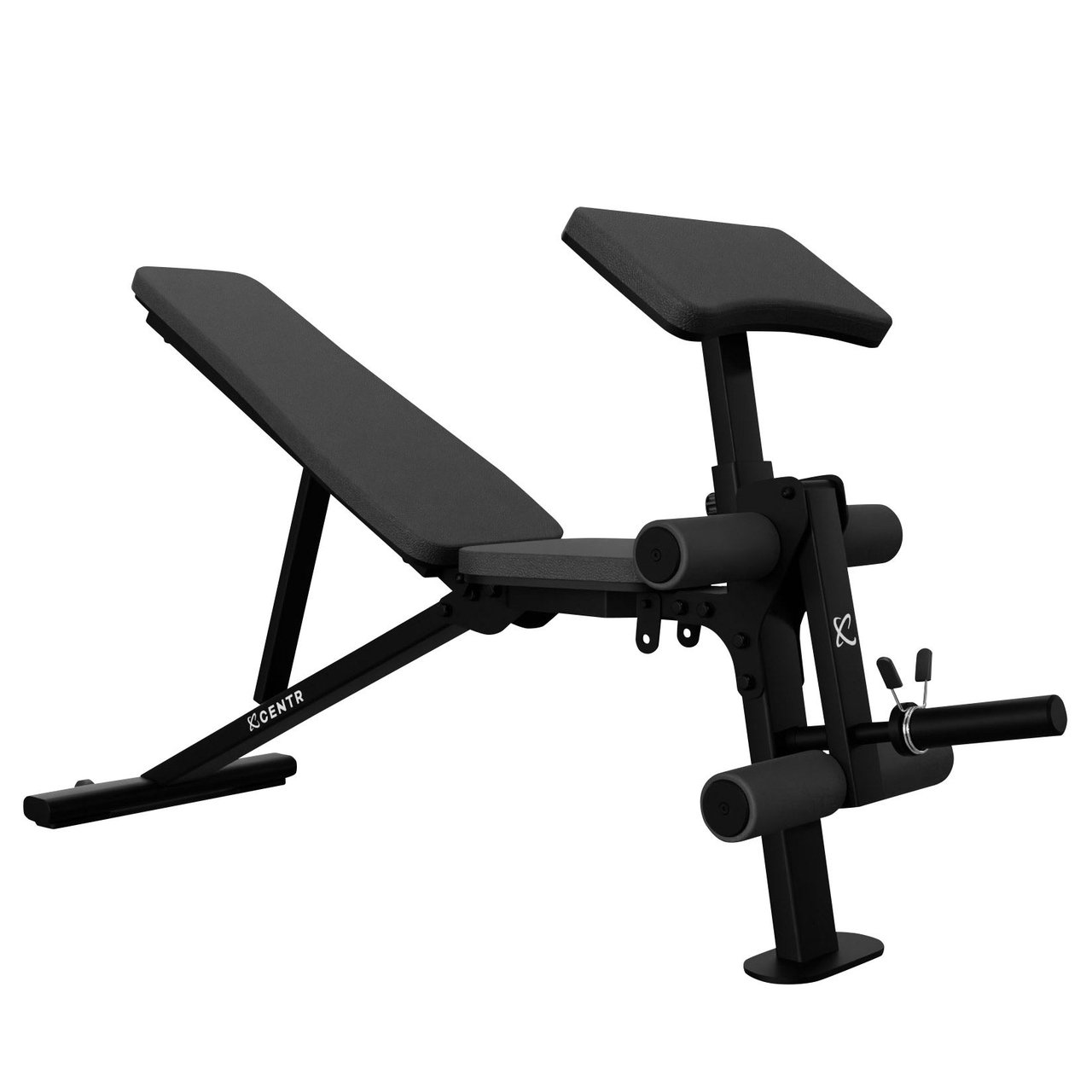 Centr Adjustable Bench with Leg Extension & Preacher Curl Attachment - Image 1
