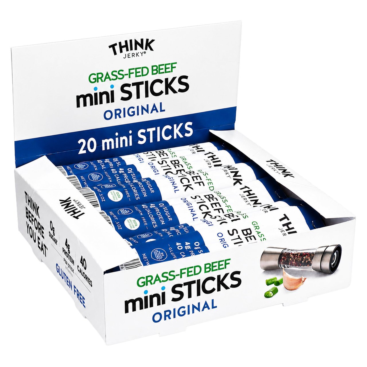 THINK JERKY MINIS 100% GRASSFED BEEF STICKS 20CT / 0.5OZ