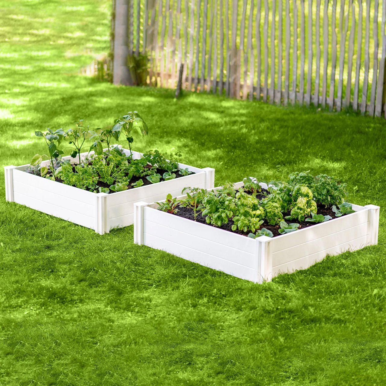 Vita White Vinyl Raised Garden Bed, 2-Pack - Image 1