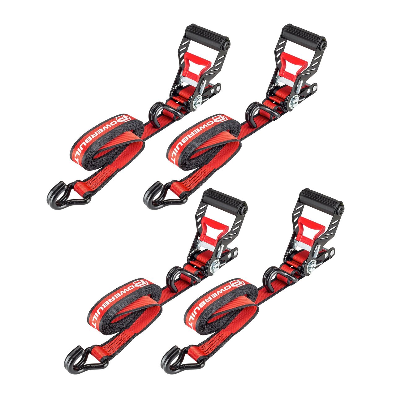 Powerbuilt Ratchet Tie Downs 4-Piece 1.5" x 16' - Image 1