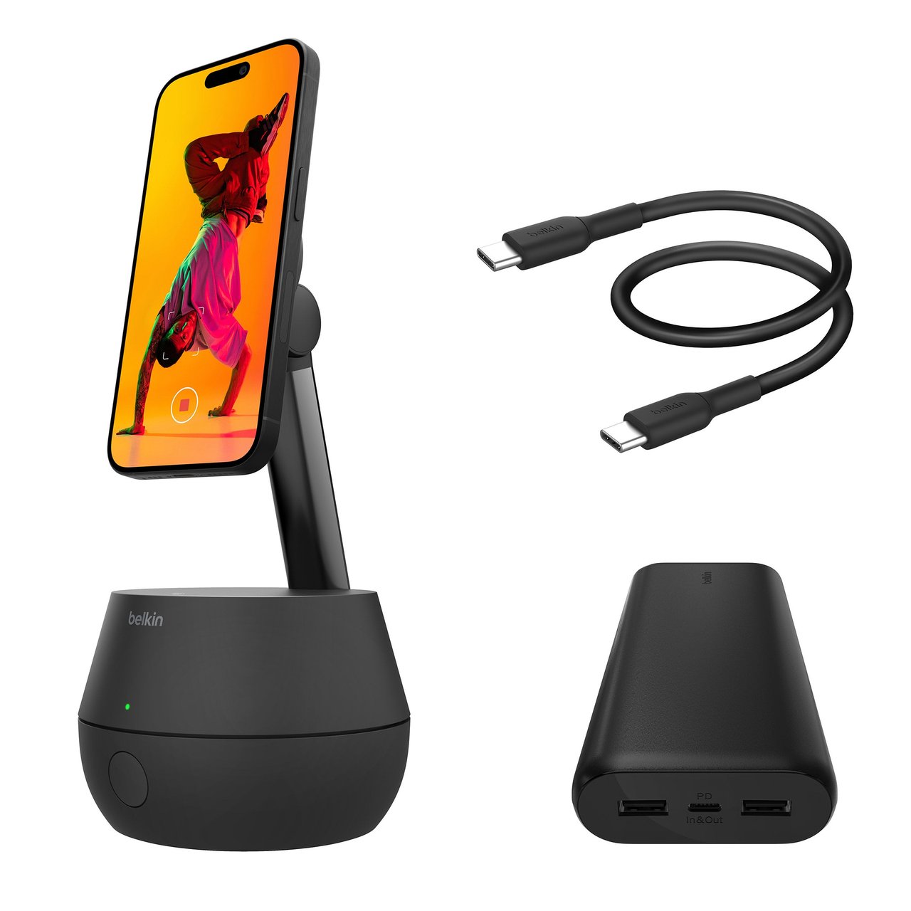 Belkin Auto-Tracking Stand Pro with DockKit + 20K Power Bank Bundle - Image 1