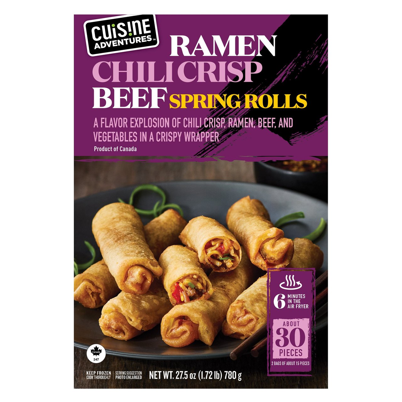 Cuisine Adventures Ramen Chili Crisp Beef Spring Rolls 27.5 oz - Image 1
