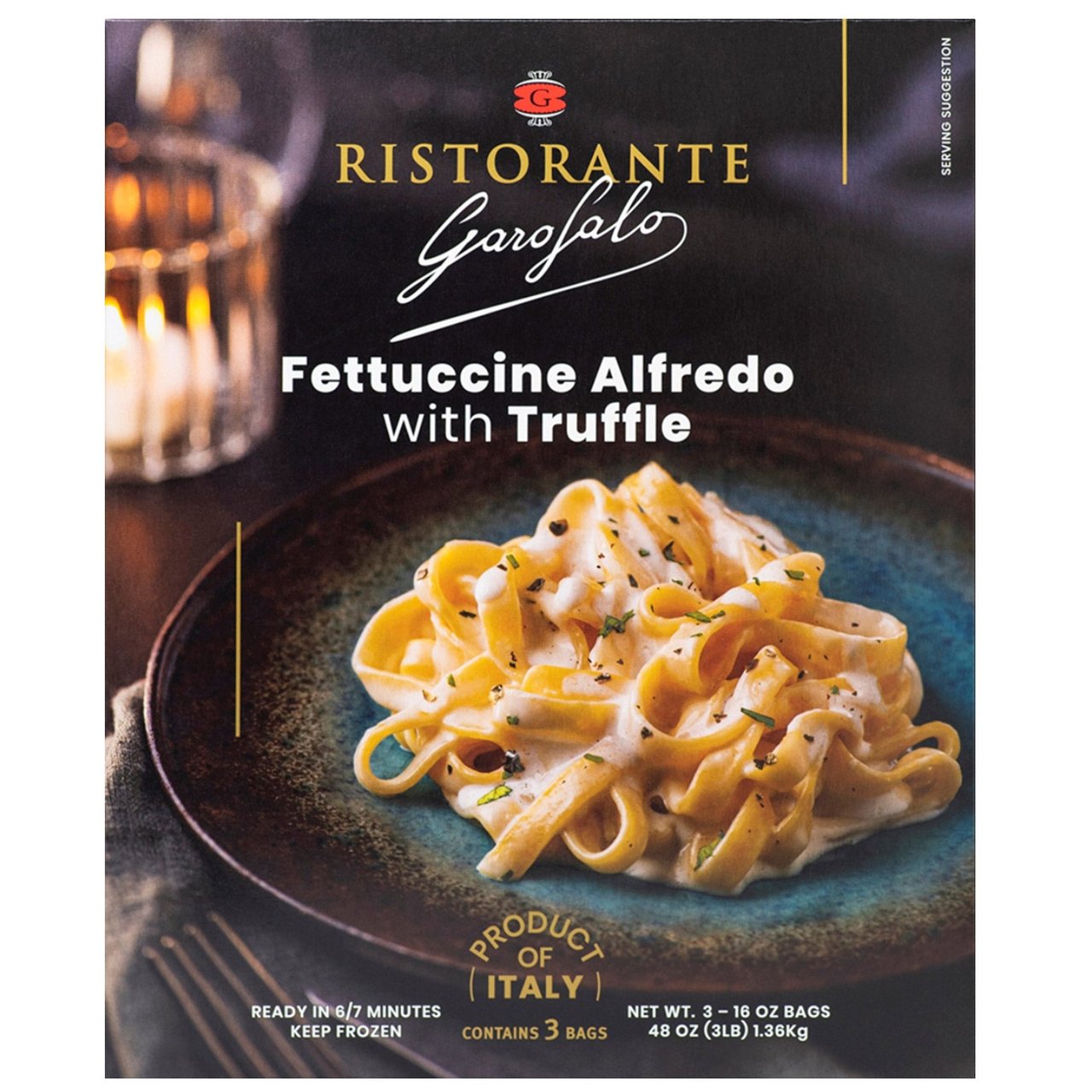 Garofalo Fettuccini Alfredo with Truffle, 48 oz (3 x 16 oz) - Image 1