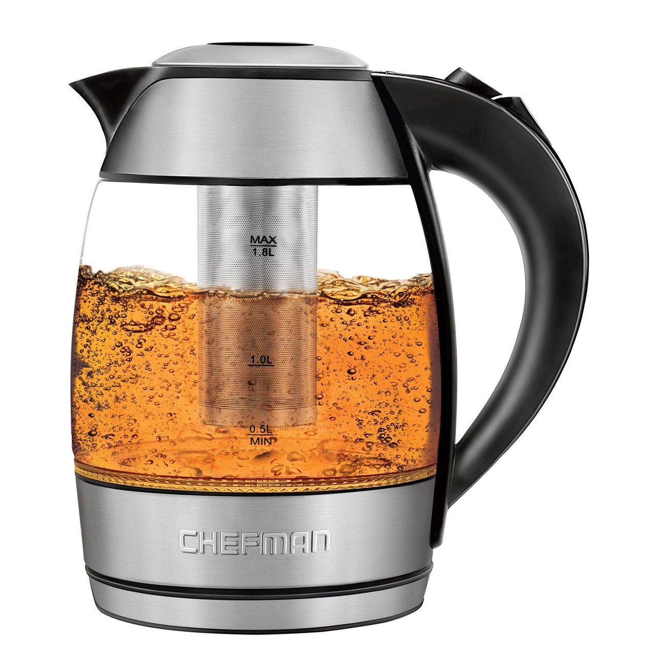 Chefman 1.8 L Electric Glass Kettle with Tea Infuser - Image 1