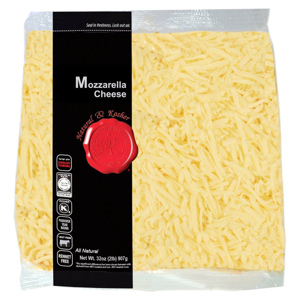 Natural & Kosher Shredded Mozzarella 32 Ounce Package - Image 1