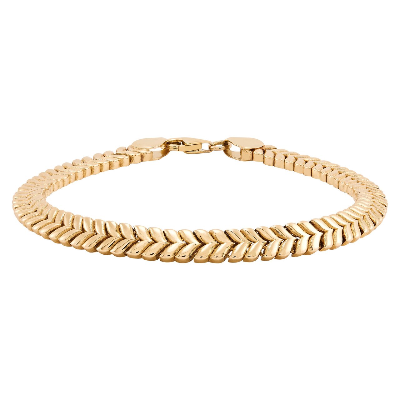 14kt Yellow Gold 7.5" Chevron Bracelet - Image 1
