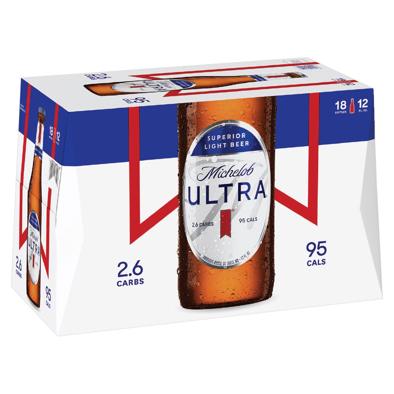 Michelob Ultra Superior Light American Lager Beer, 18-Pack 12 oz Cans