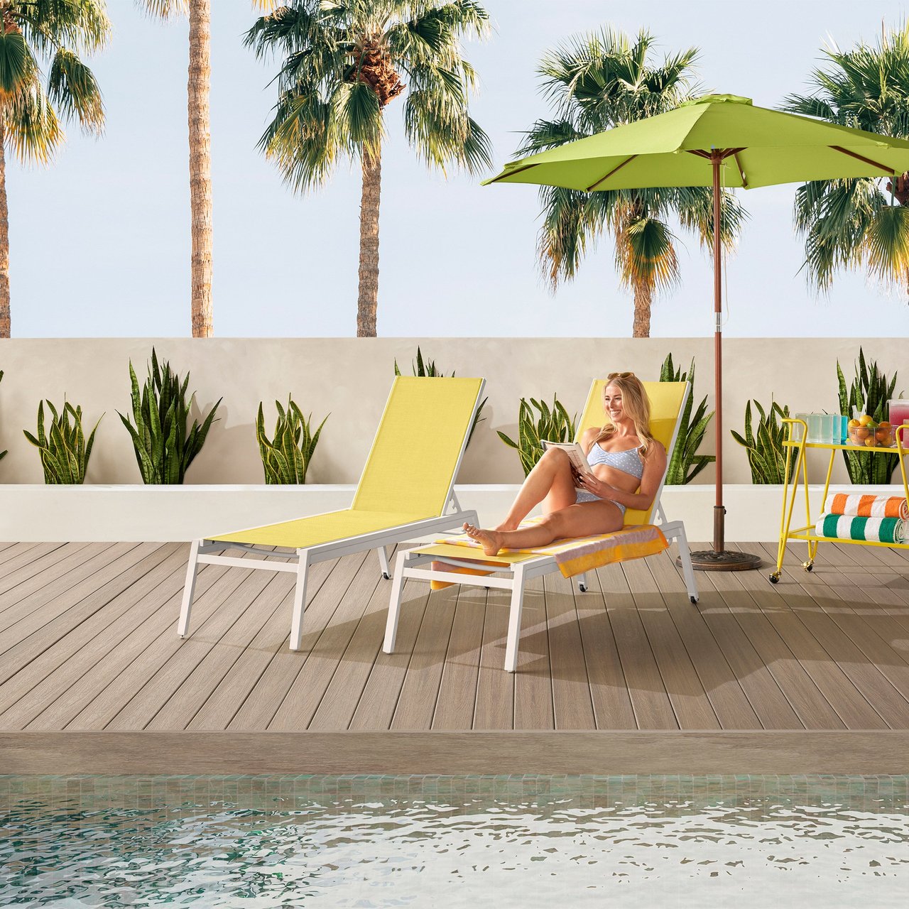 Agio International Madison Resort Sling Chaise - Yellow (2-Pack) - Image 1