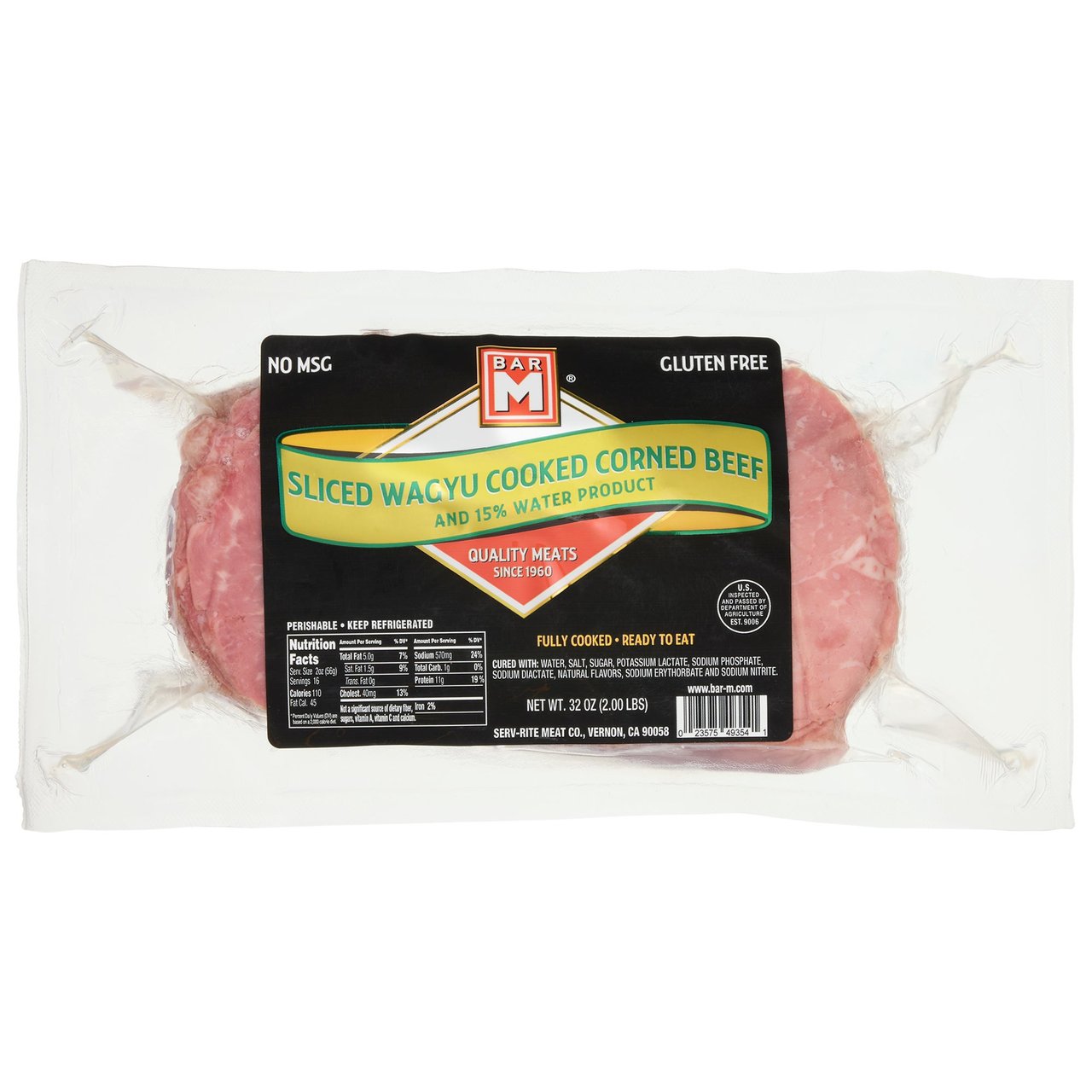 Bar M Wagyu Sliced Corned Beef, 2 lbs - Image 1
