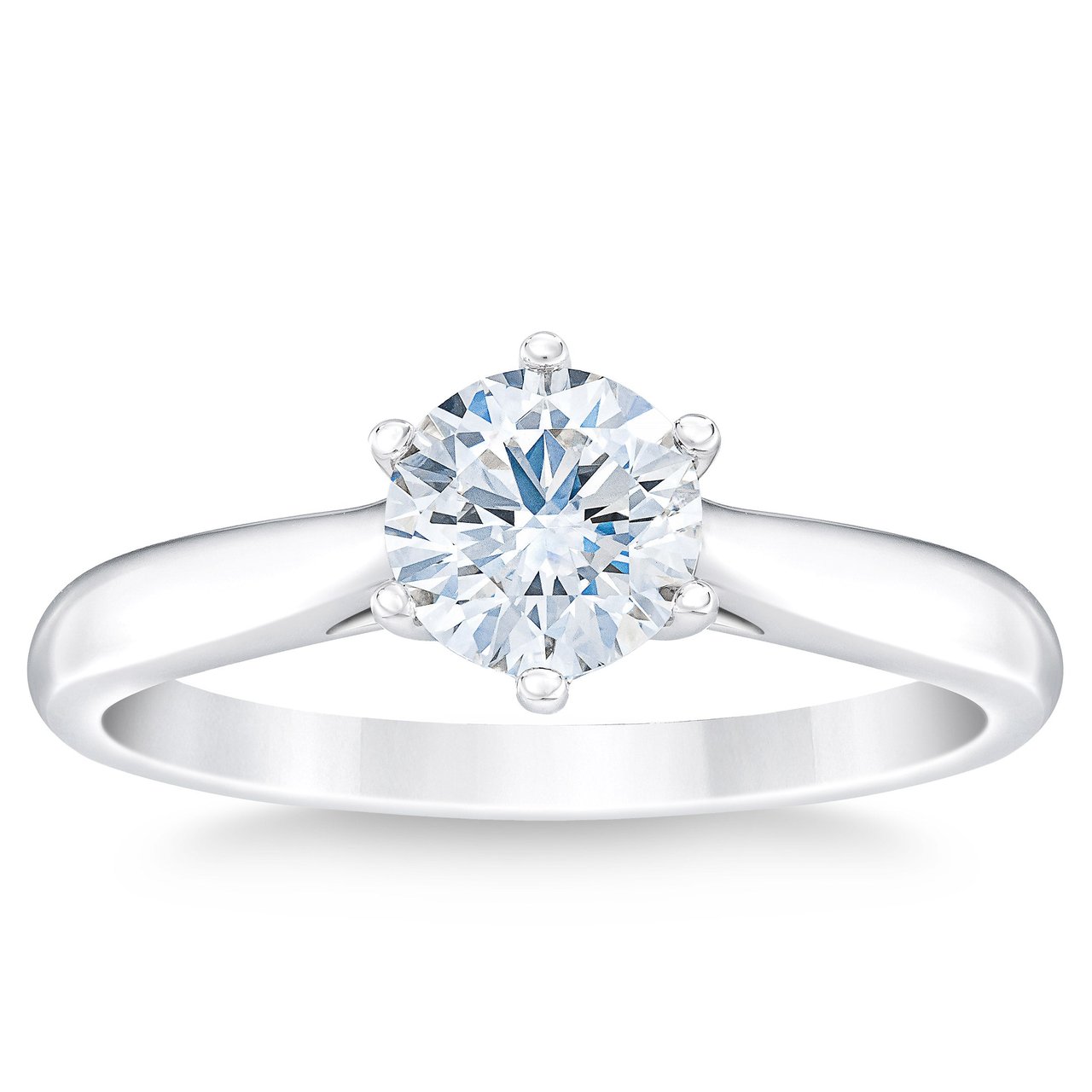 1.15 CT Round Brilliant Diamond Platinum Solitaire Ring, VVS1 Clarity, F Color - Image 1