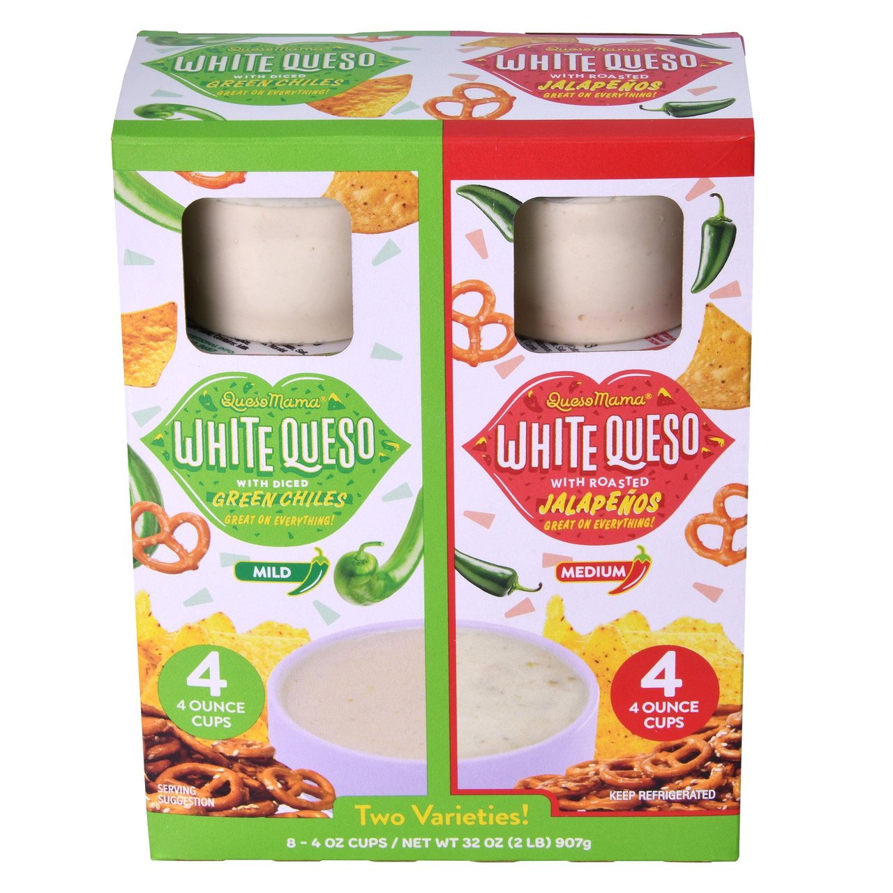 Mama Queso Mama White Queso Variety Pack, 8 Count (4 oz Each) — product image