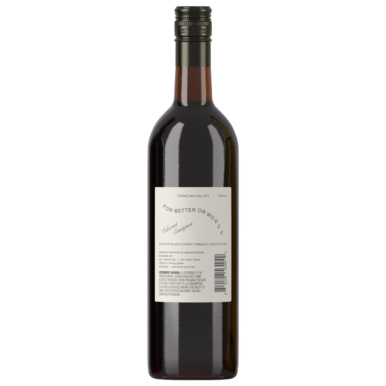 FOR BETTER OR WORSE CABERNET SAUVIGNON BULGARIA 750ML - Image 1