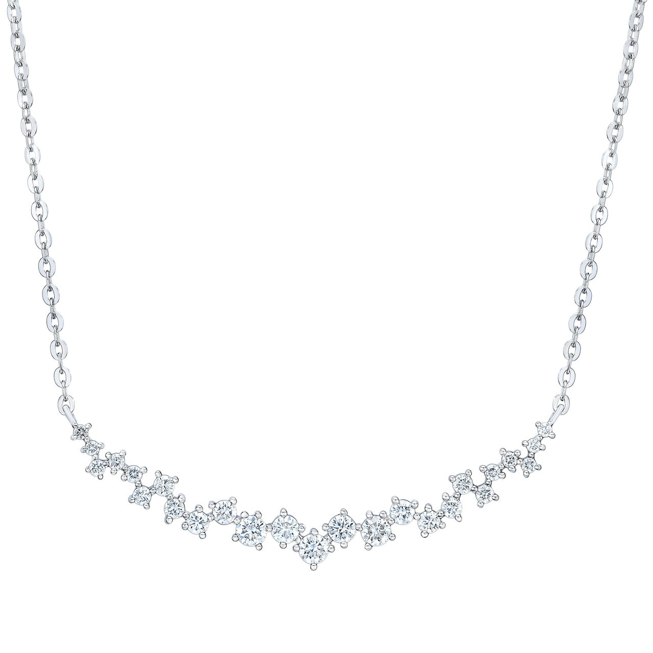 14kt White Gold VS2 I 1.05 CTW Round Diamond Necklace - Image 1