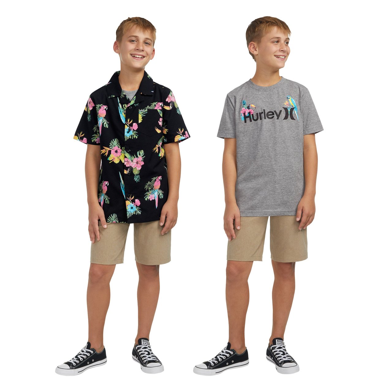 Hurley Youth Woven Camp Shirt and Tee Set - Image 1