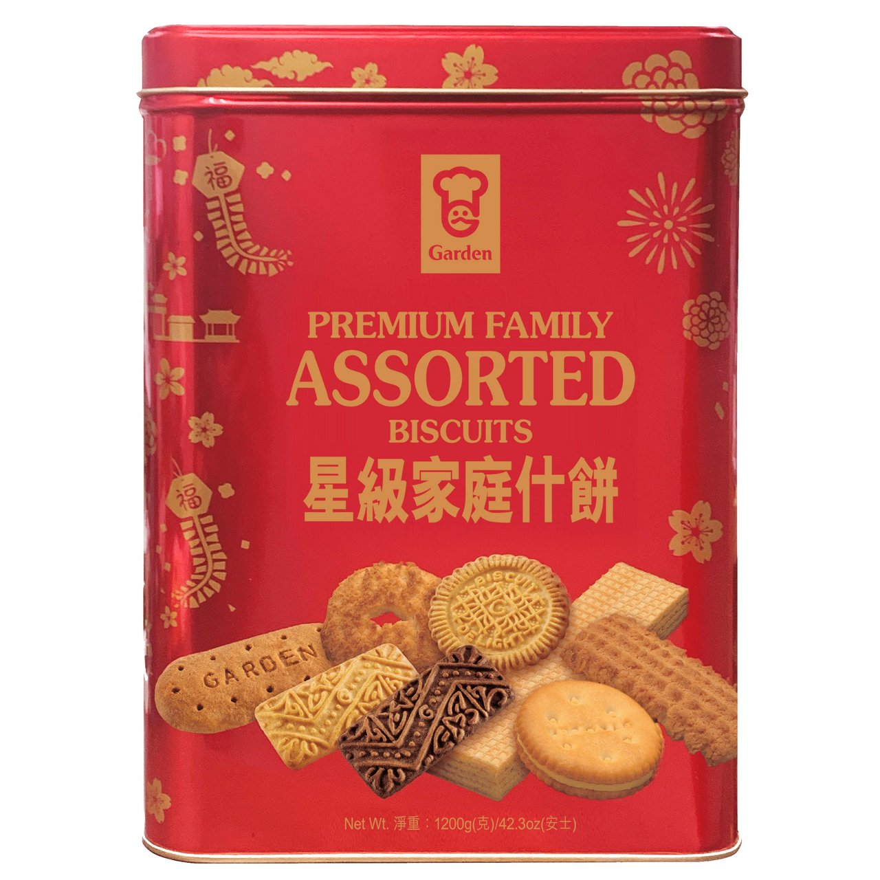 Garden Premium Family Assorted Biscuit Tin, 42.3 oz - Image 1