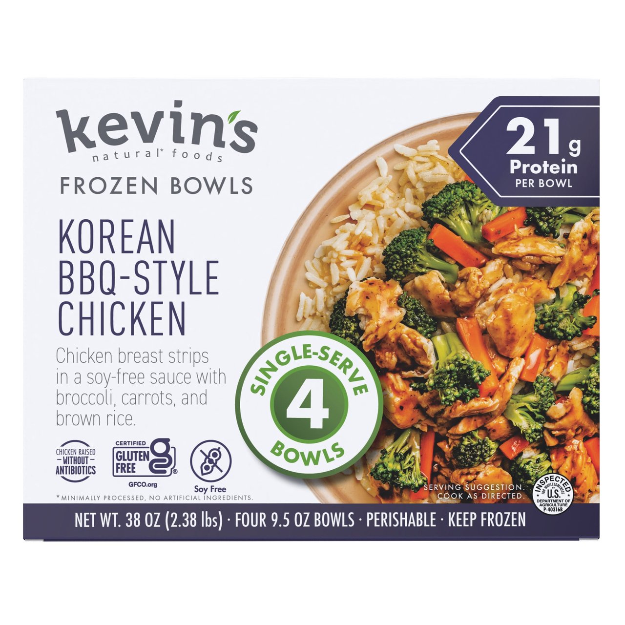 Kevin's Korean BBQ Chicken Bowl 4/9.5 oz - Image 1