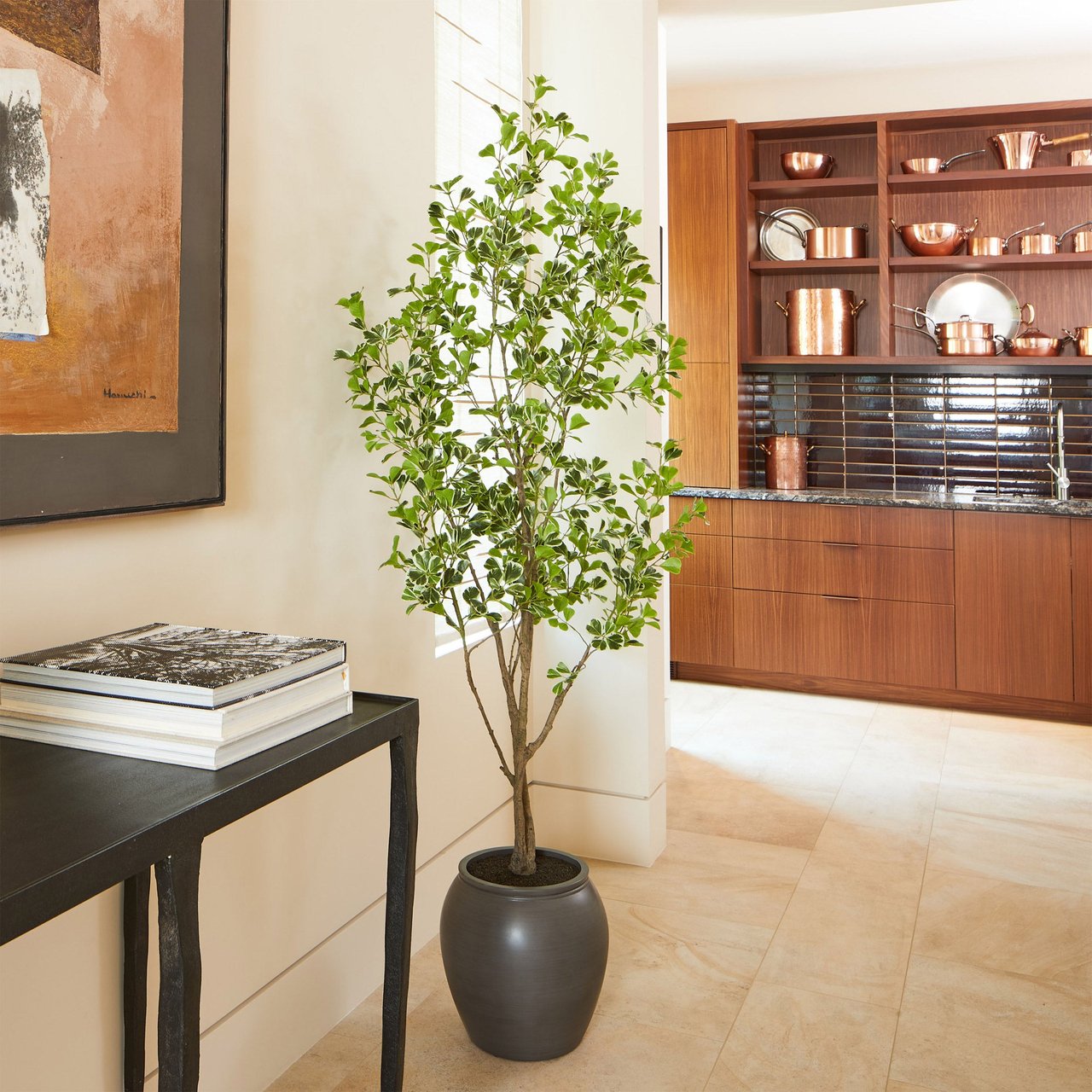 6.5' Faux Ficus Tree - Image 1