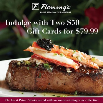 Fleming's Steakhouse Two $50 Gift Cards (Non-Refundable)