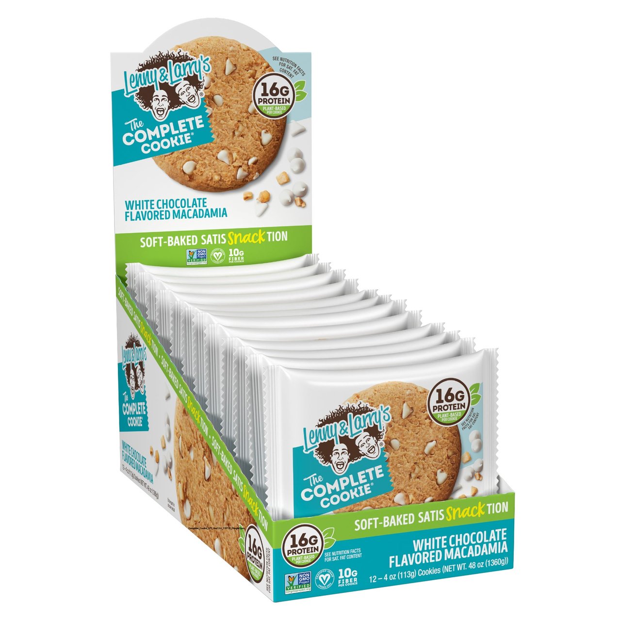 Lenny & Larry's The Complete Cookie White Chocolate Flavored Macadamia 12CT / 4oz - Image 1