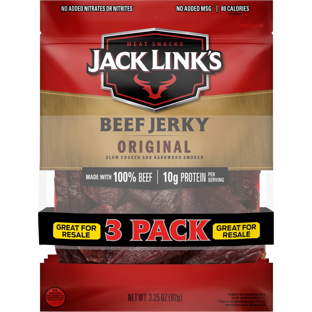 Jack Link's Original Beef Jerky, 3.25 oz, 3-Count - Image 1