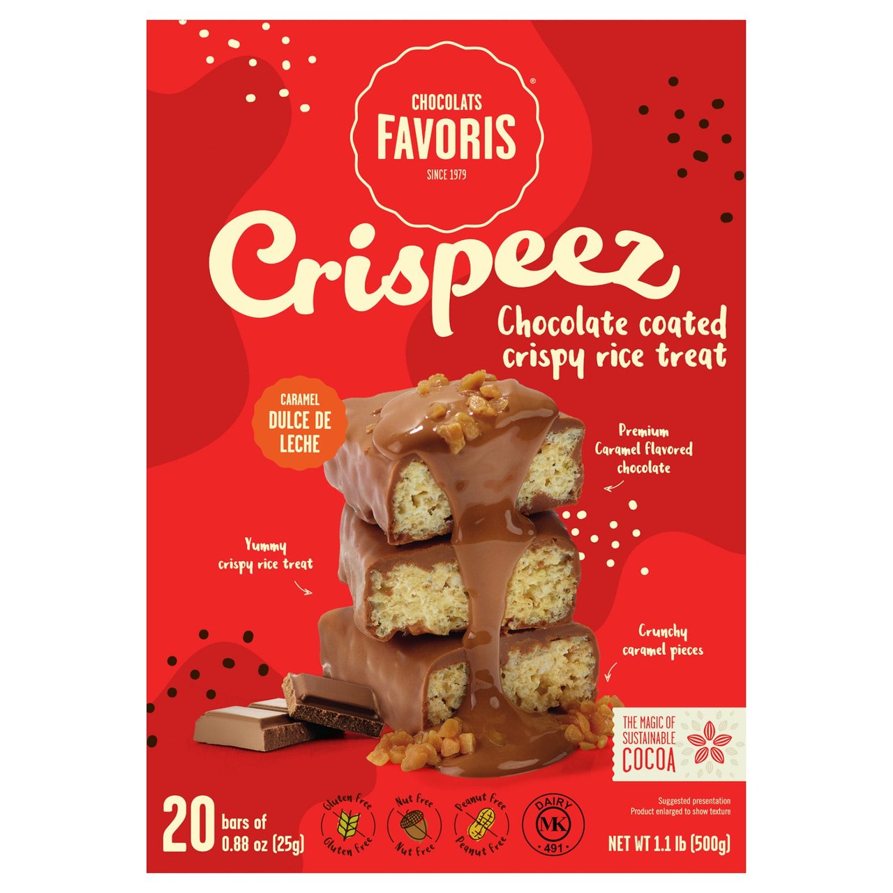 Chocolats Favoris Crispeez Dulce de Leche, 20 Count, 0.88 oz Each