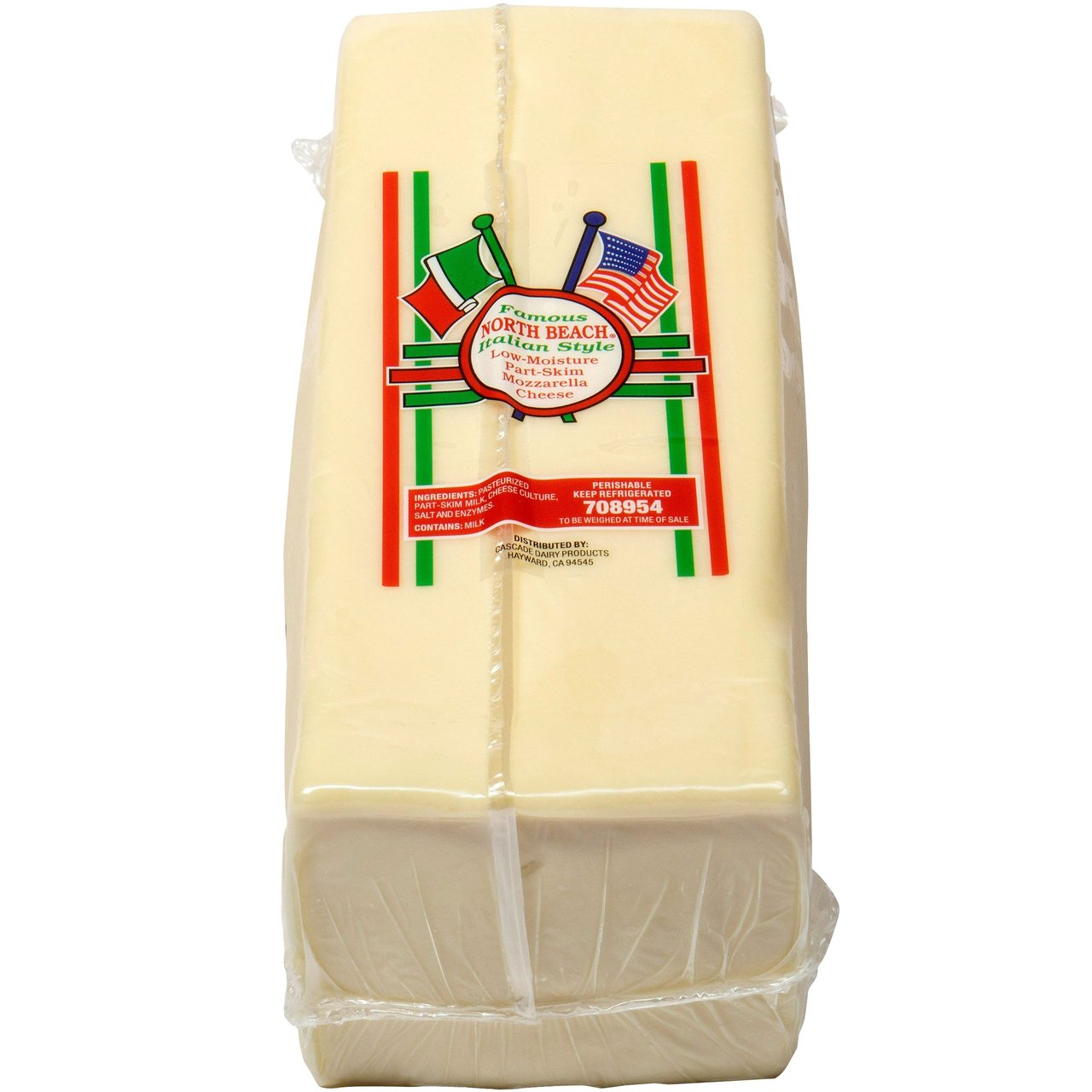 North Beach Part Skim Mozzarella, Per Lb (Avg 6 lb)