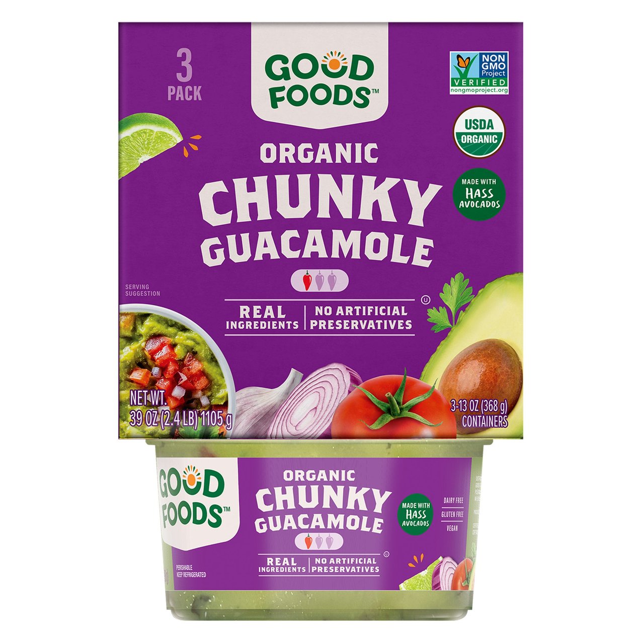 Good Foods Organic Guacamole, 3/13 Ounce Packages - Image 1