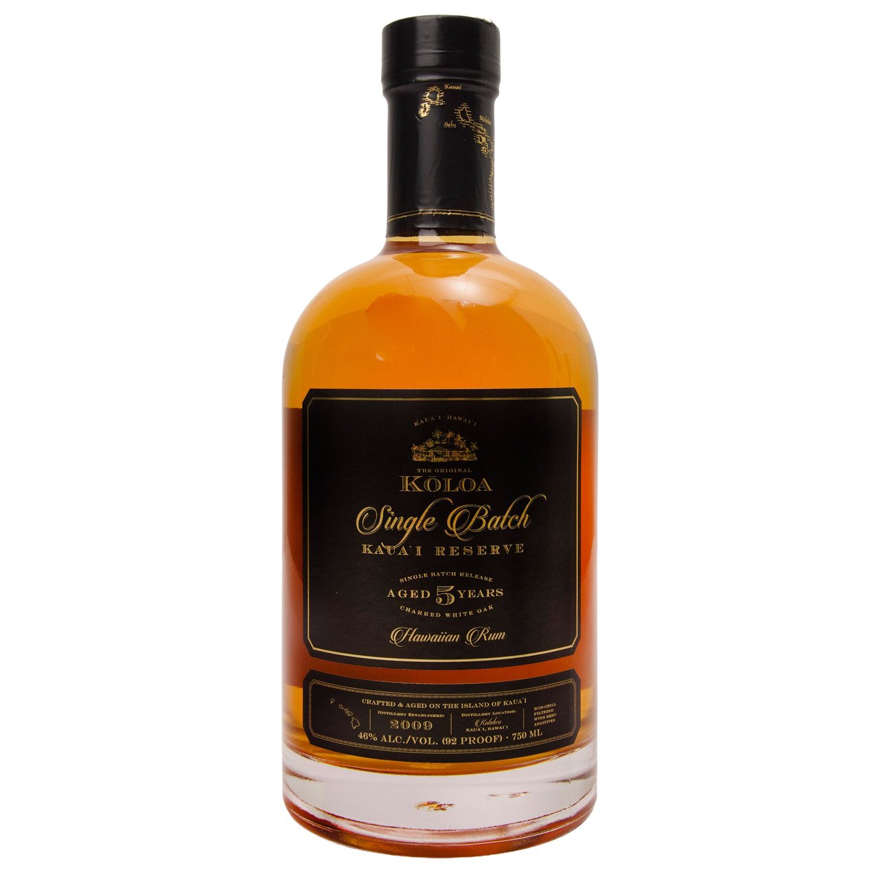 Koloa Rum 5 Year Aged Rum Kauai, Hawaii 750ML - Image 1