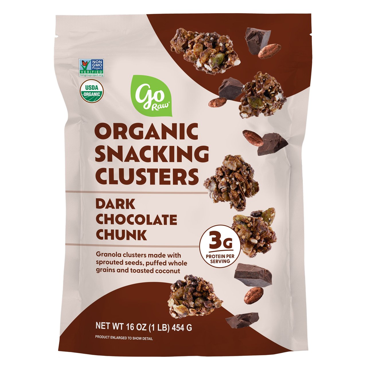 Go Raw Organic Dark Chocolate Snacking Clusters 16 oz - Image 1