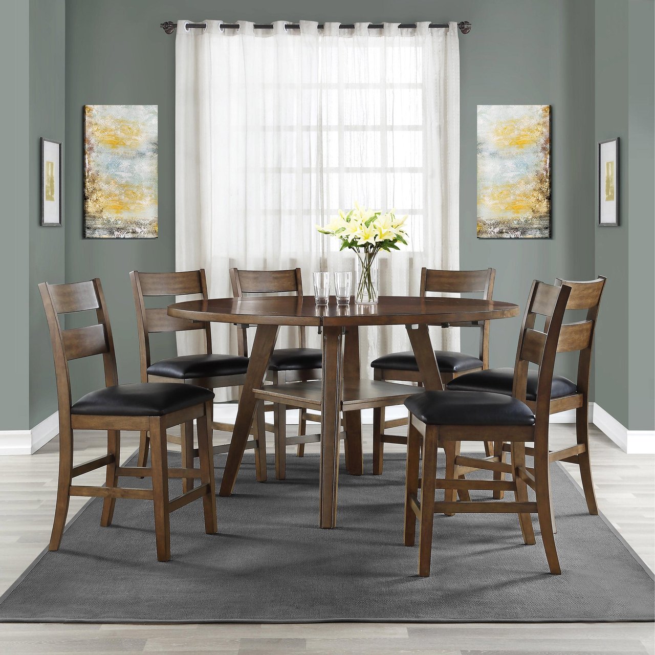 Bayside Furnishings 7-Piece Square to Round Dining Set - Image 1